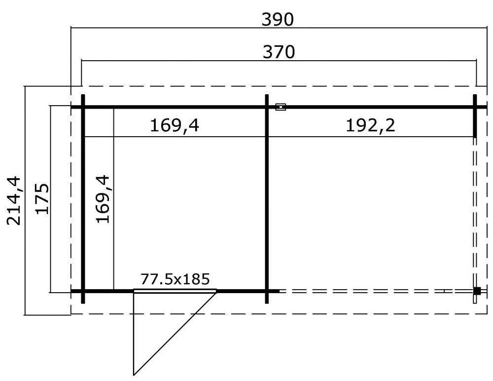 Outdoor Life Blokhut Jelle 370 x 175 cm - Afbeelding 3